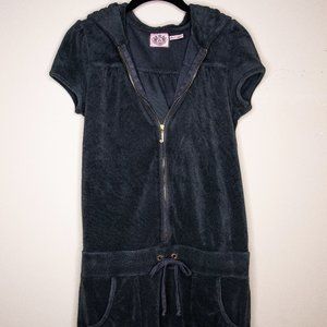 Juicy Couture Short Sleeve Terry Track Jumpsuit One-Piece Size Small Charcoal